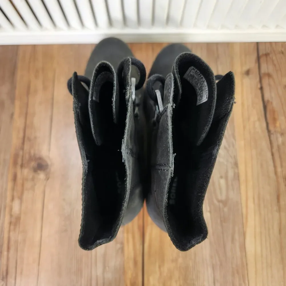 Sorel Joan of Artic Wedge II Womens Sz 10.5 Black Leather Waterproof Ankle Boots